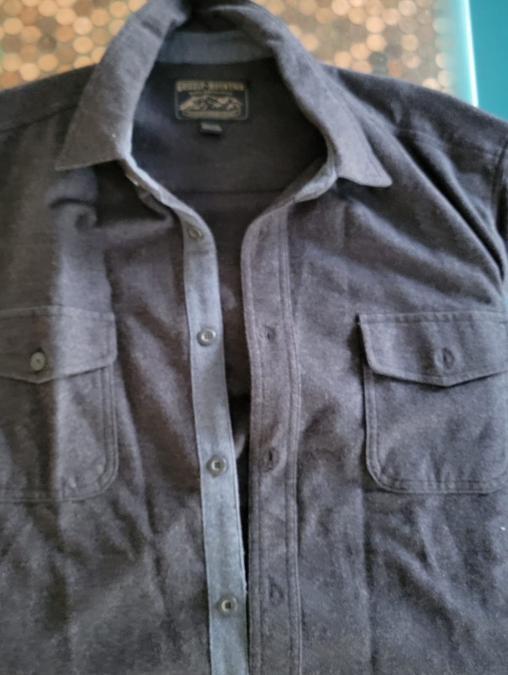 Grizzly Mountain Heavy Duty Flannel Dark Gray Button-Up Flannel Shirt